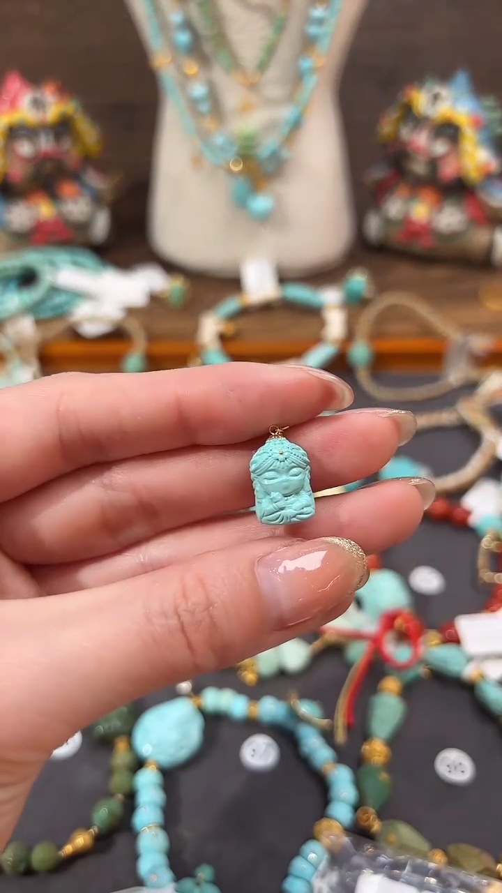 【闪购商品】绿松石提溜18K金镶嵌绿松石提溜