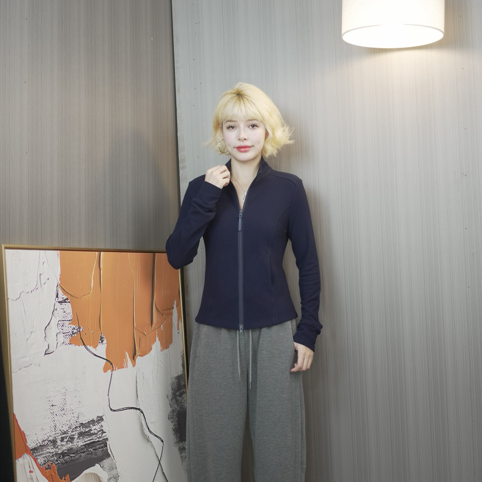 【冰冰推荐】592秋冬双面澳绒保暖加厚双开立领拉链休闲百搭打底