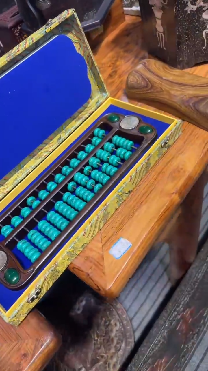 木檀木算盘绿色0000