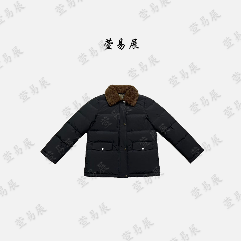 萱易展-“芬兰雾都”90白鹅绒可拆羊毛领撞色绵羊皮领-WT110701
