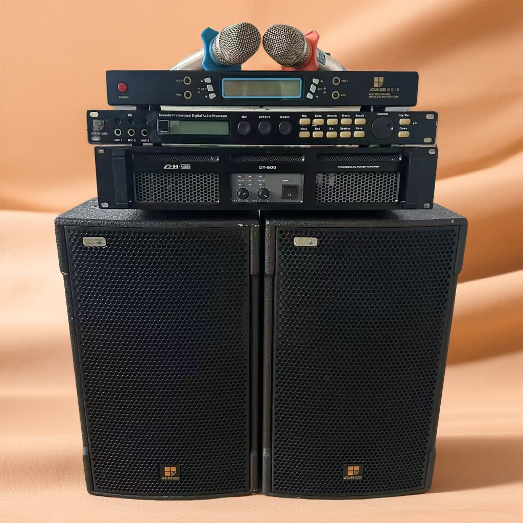 8新  不包邮新珑10寸专业音响四件套家庭K歌演出娱乐二手音响套装