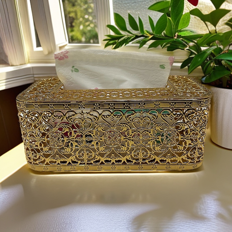 金色家用抽纸盒客厅