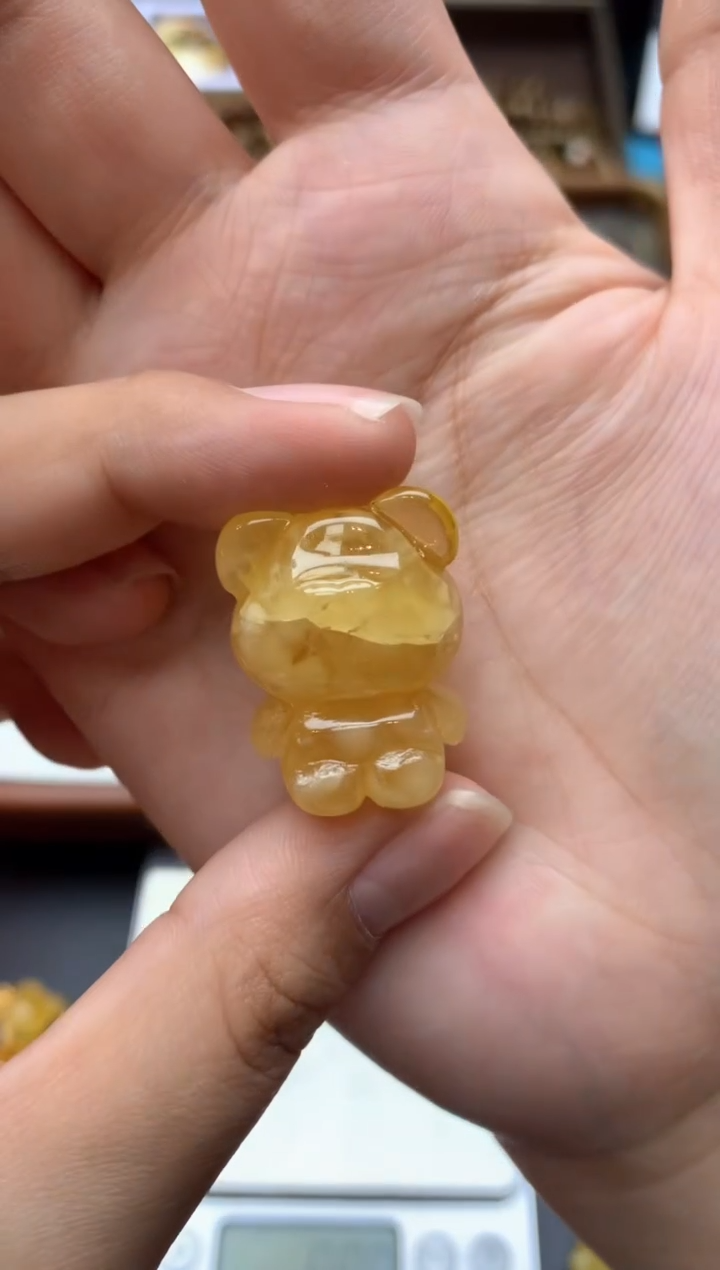 【闪购商品】琥珀珠宝奇石未镶嵌011琥珀蜜蜡花粉有纹小坑介意勿拍