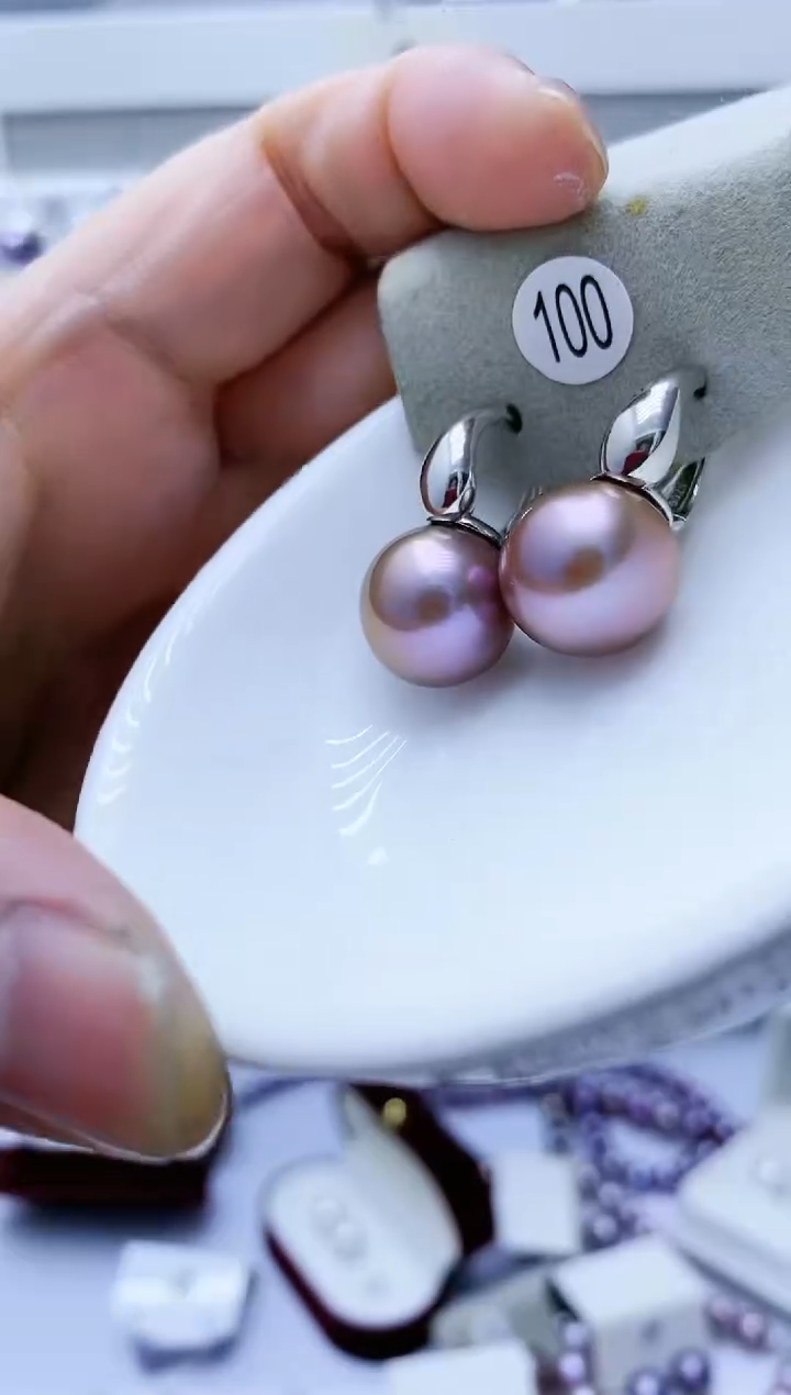 【闪购商品】淡水珍珠耳饰银S925镶嵌100