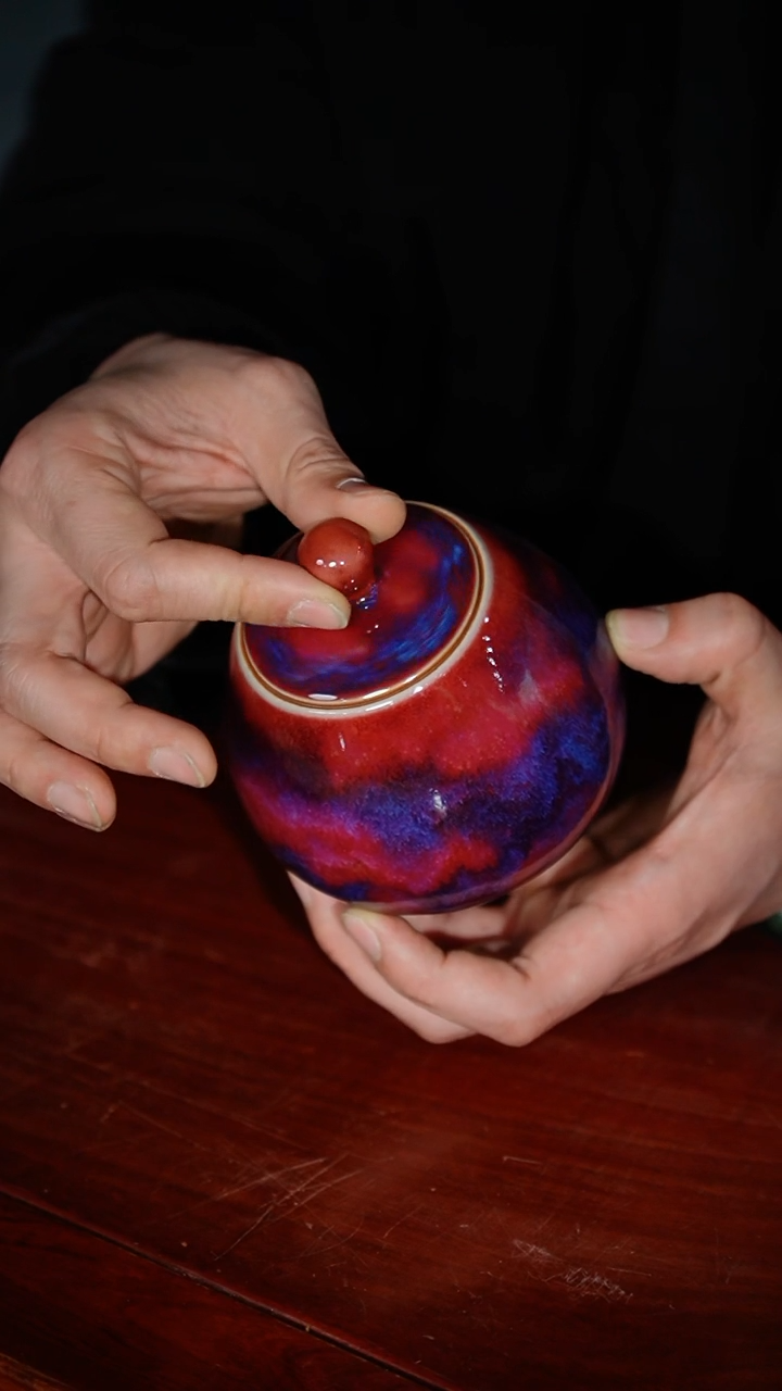 【闪购商品】59-1龙蛋茶仓（翟群 星云釉）