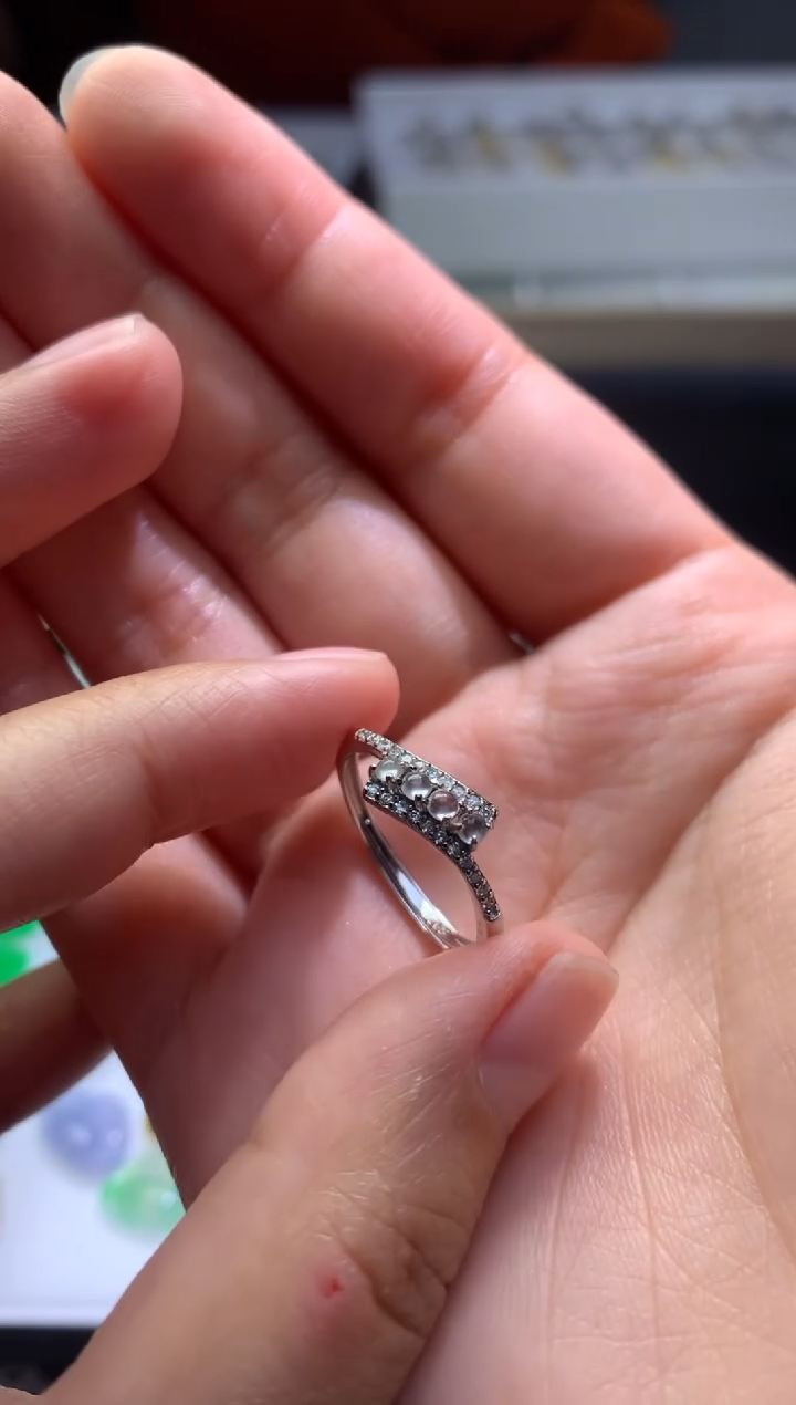 【闪购商品】翡翠戒指银S925镶嵌净货