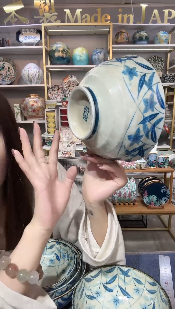 陶瓷黄泥桔梗陶瓷面（丼）碗17cm2只