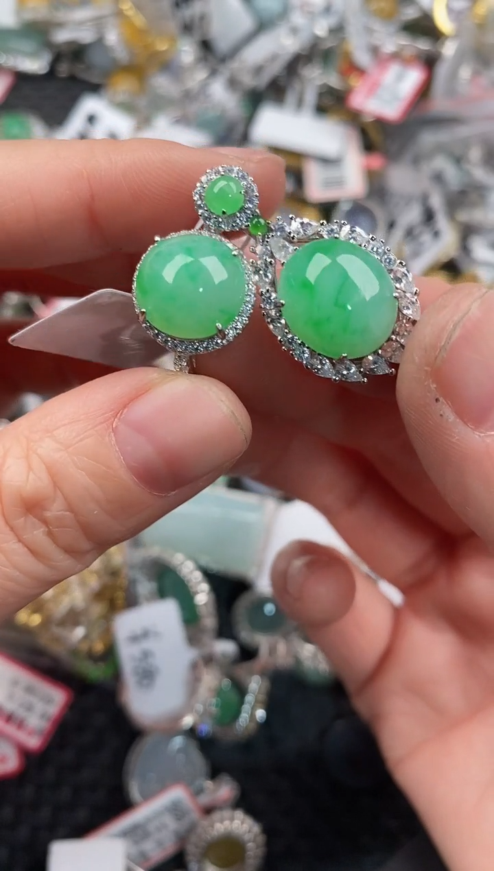 银S925镶嵌戒指翡翠999               8