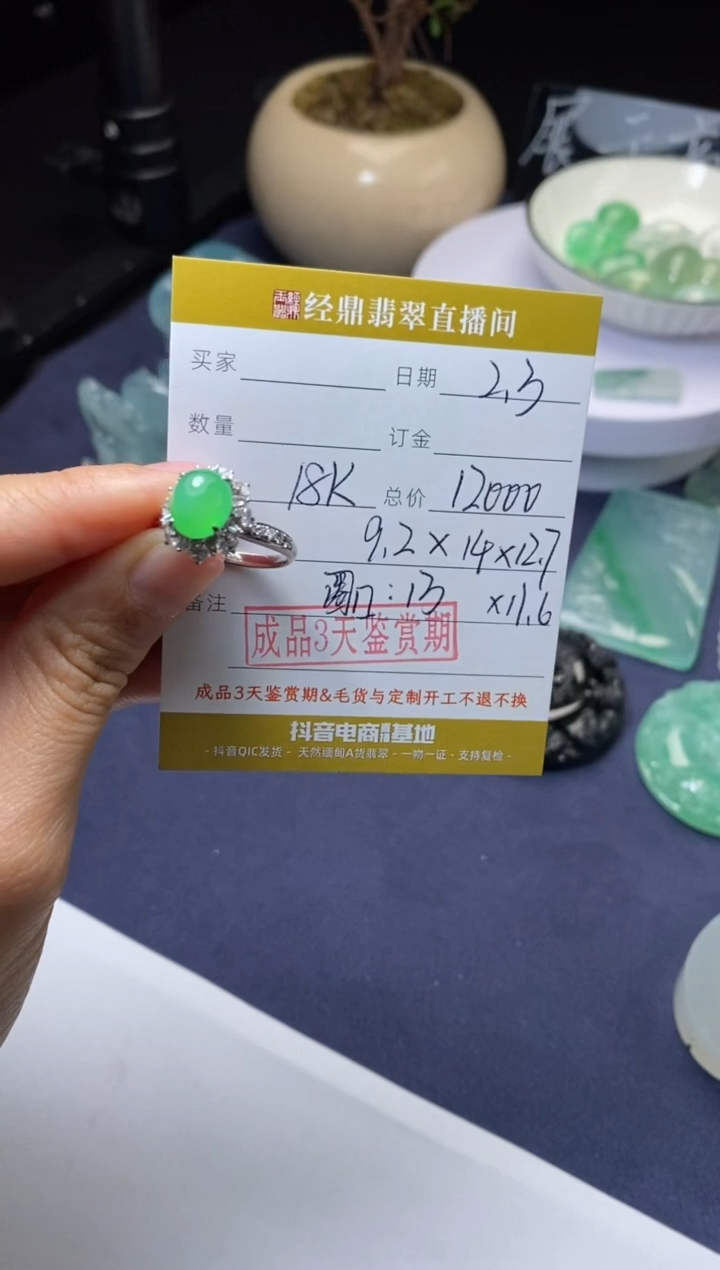 【闪购商品】翡翠颈饰18K金镶嵌挂饰