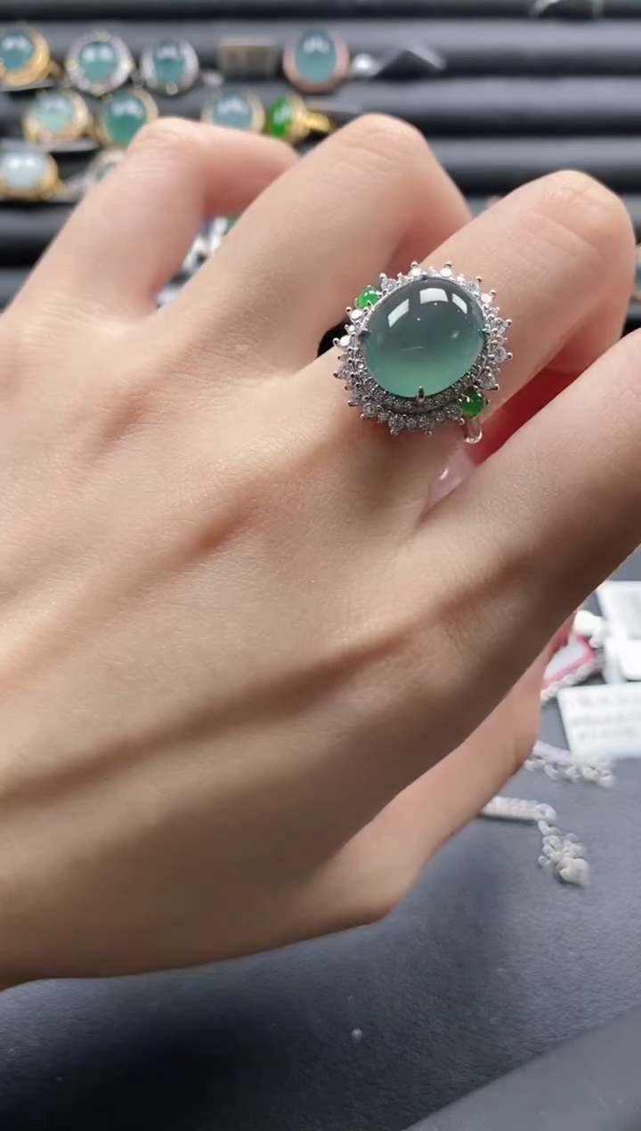 【闪购商品】翡翠戒指银S925镶嵌1111