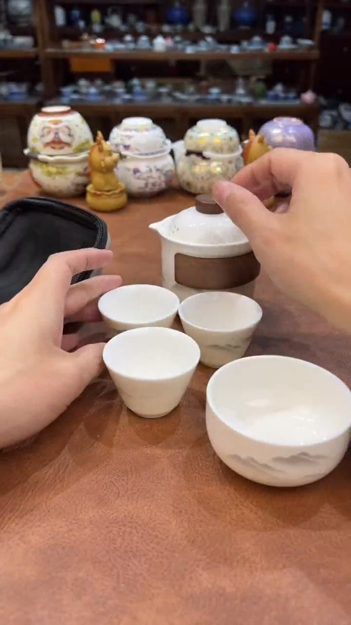 真的很便宜会开片的旅行茶具