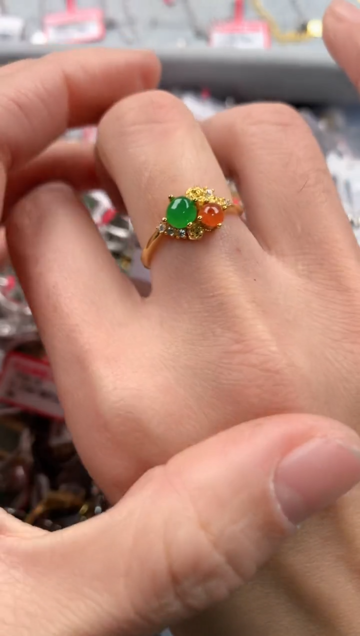 银S925镶嵌戒指翡翠222    5