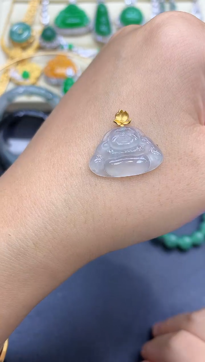 颈饰18K金镶嵌翡翠58-中国好珍宝