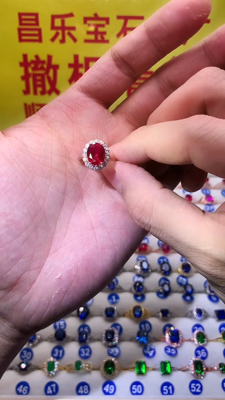 【闪购商品】红宝石戒指银S925镶嵌1111