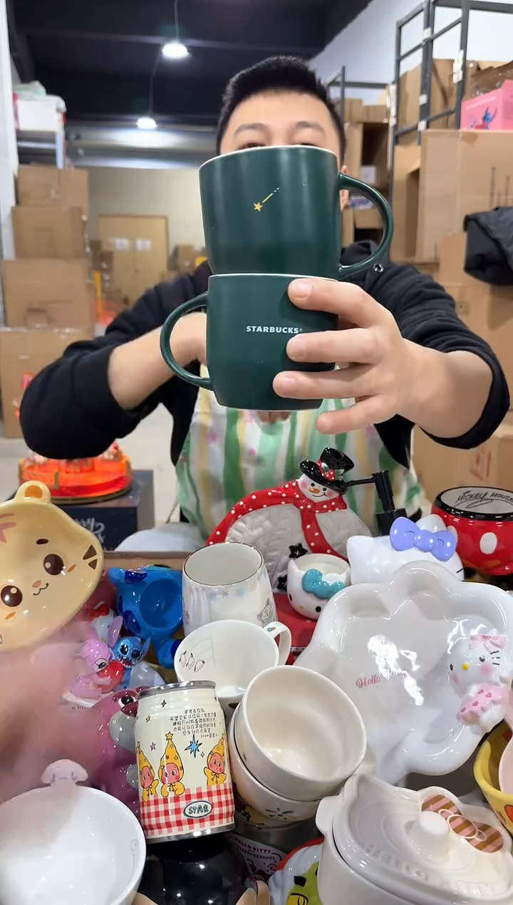 瓷片绿色xbb水杯2件套