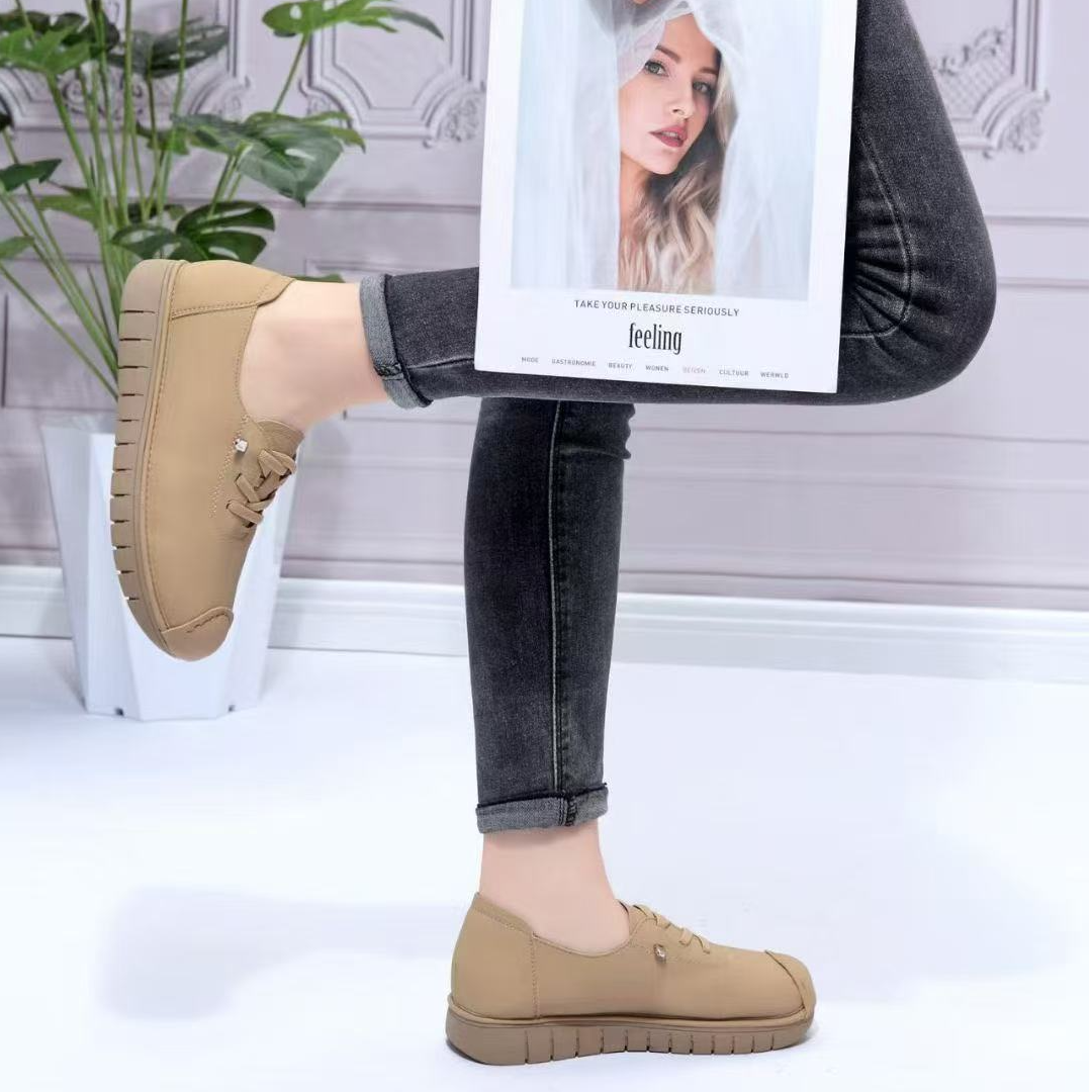 2698软底妈妈鞋透气舒适中老年平底防滑休闲单鞋女2698