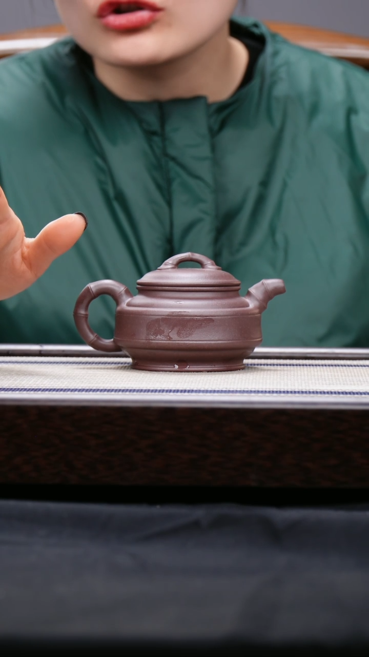 【闪购商品】紫砂茶壶四号井低槽青 双线竹鼓壶 