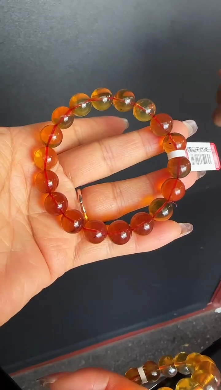 手串琥珀未镶嵌#9缅甸琥珀紫罗兰手串11mm