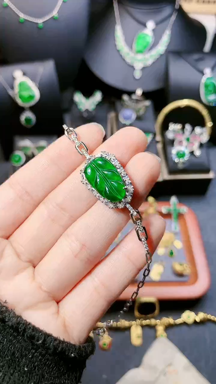 【闪购商品】翡翠手链银S925镶嵌手链