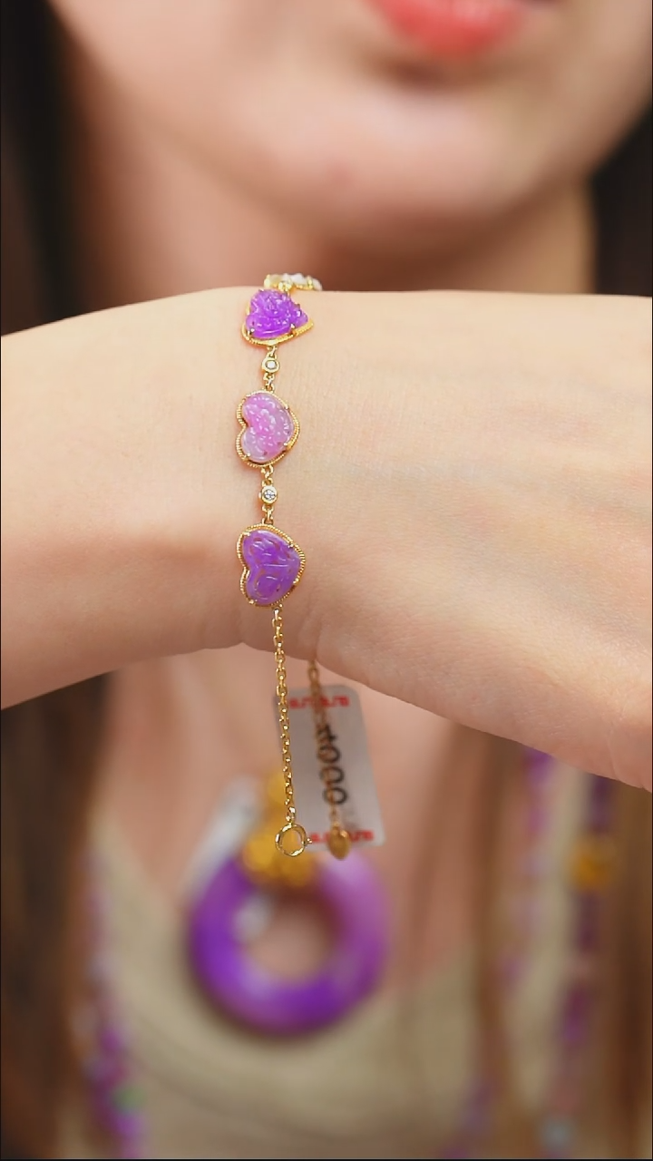 苏纪石（舒俱来）18K金镶嵌手链4