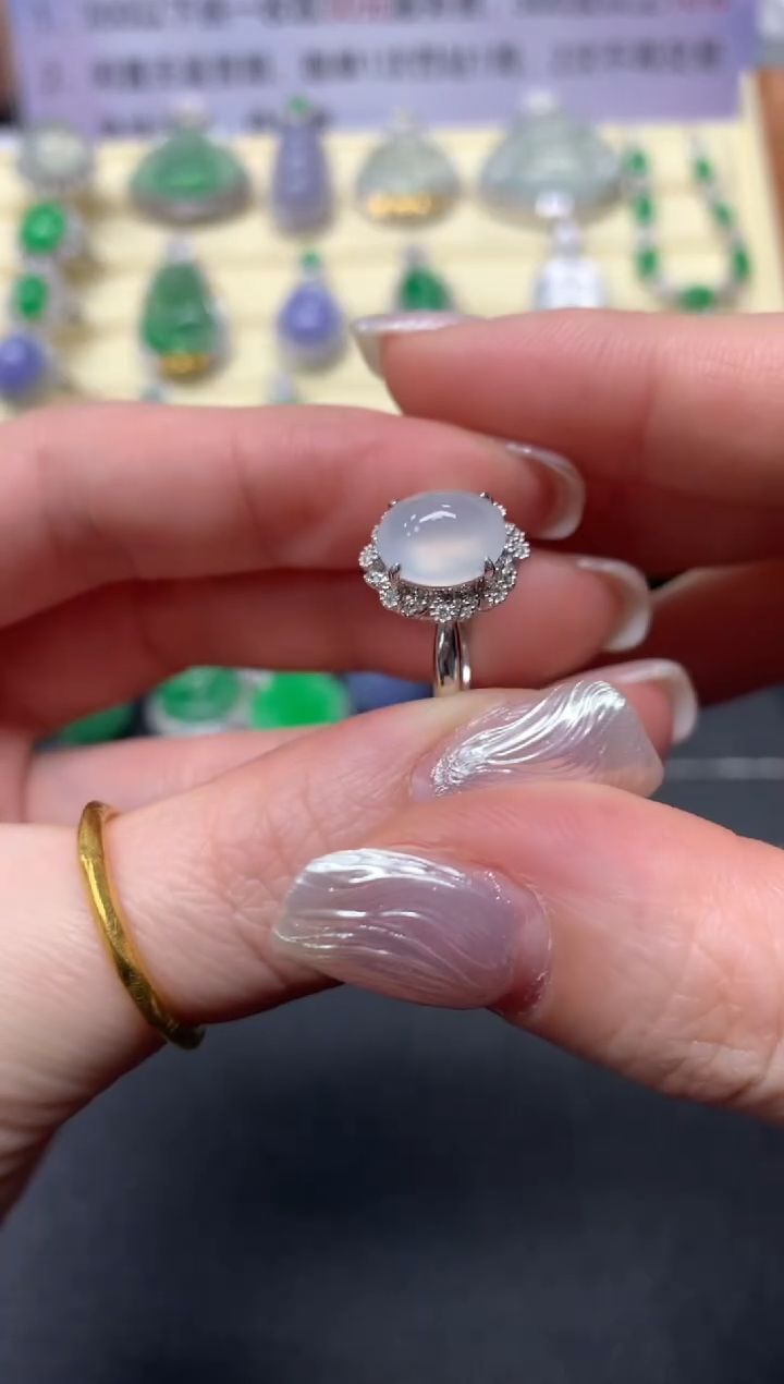 【闪购商品】翡翠戒指18K金镶嵌戒指|2700+270