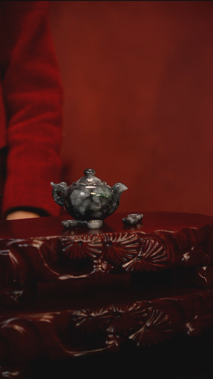 未镶嵌摆件翡翠茶壶