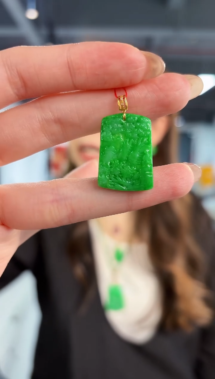 【闪购商品】翡翠颈饰18K金镶嵌缅料A货/支持复检/一件