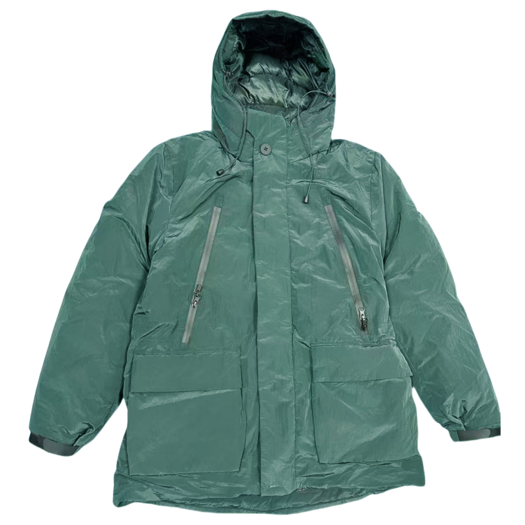 大牌尾货 YT保暖中长款连帽纯色棉服棉衣秋冬男冲锋衣棉服冬季