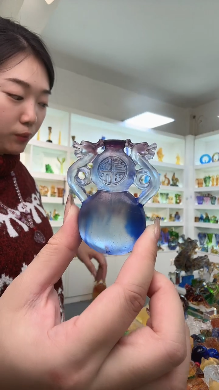 手工艺品琉璃双龙葫芦