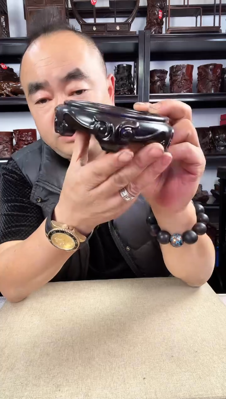 木老李红木工艺品羊头底座