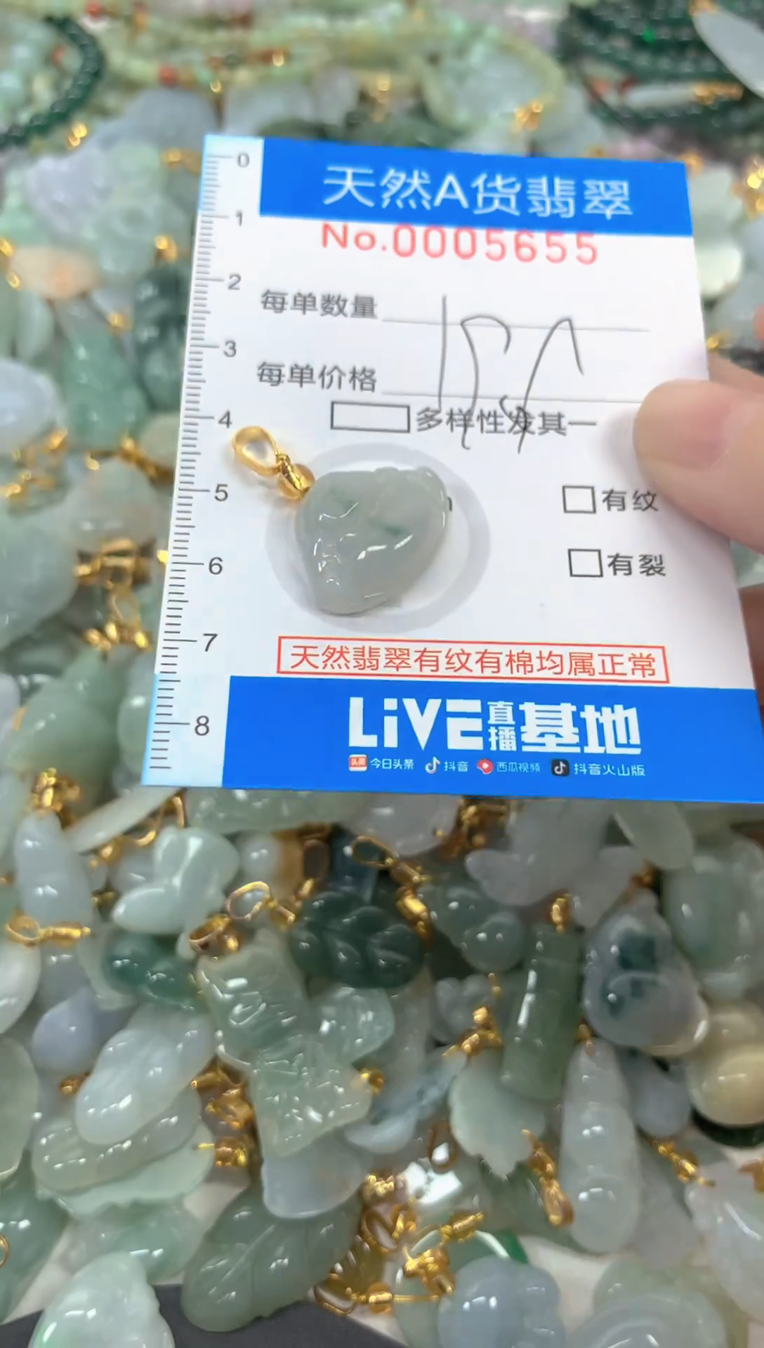 颈饰未镶嵌翡翠净货挂件-5655