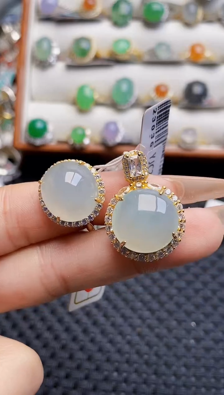 银S925镶嵌戒指翡翠6213