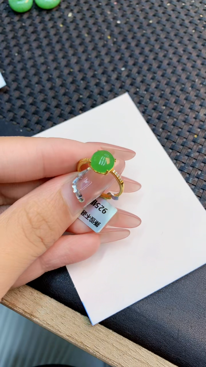 翡翠银S925镶嵌吊坠(不含链)1