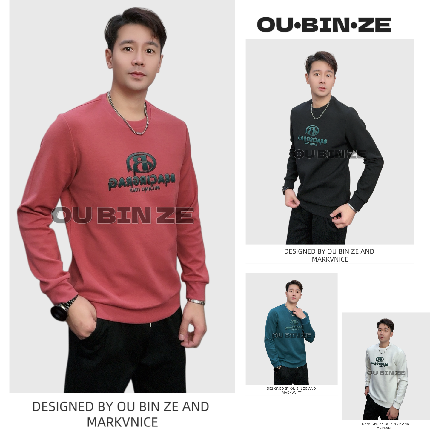 欧彬泽【紫川*琉璃】欧货长袖卫衣秋冬男装圆领休闲时尚百搭10085