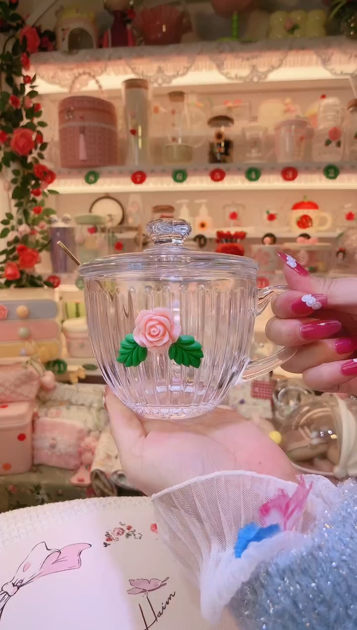 玻璃带盖早餐杯——手工制作品质好！