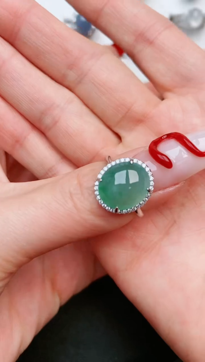 【闪购商品】翡翠戒指银S925镶嵌....