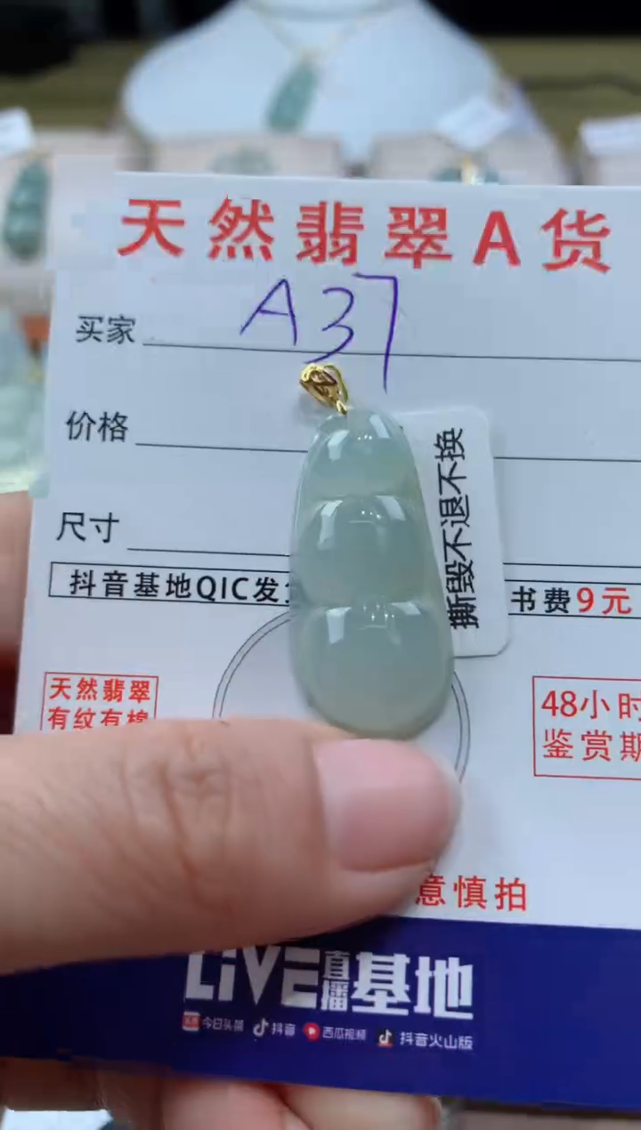 【闪购商品】翡翠颈饰18K金镶嵌天然缅甸a货翡翠