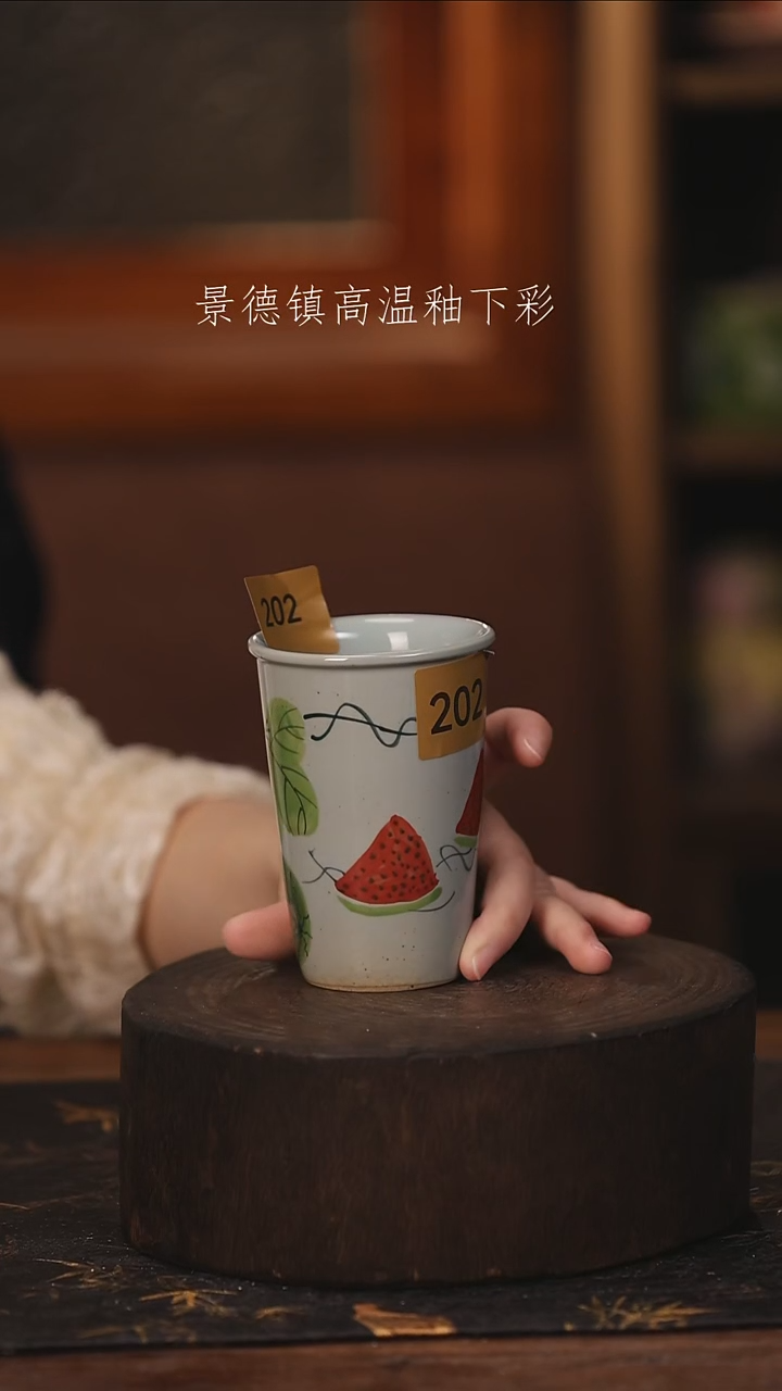 陶瓷景德镇高温釉下手绘陶瓷@L202@