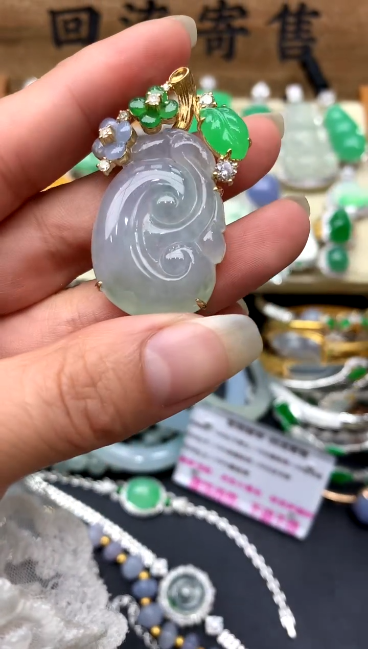 【闪购商品】翡翠颈饰18K金镶嵌192-中国好珍宝