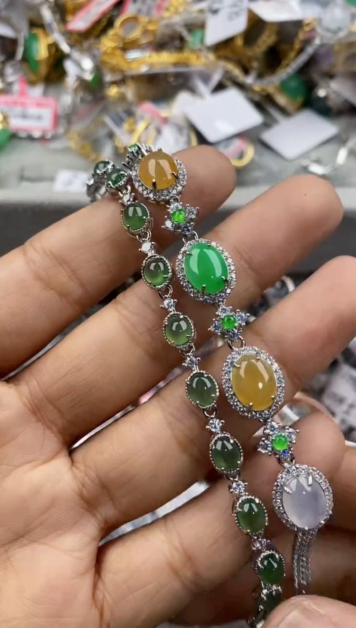 银S925镶嵌戒指翡翠999              3