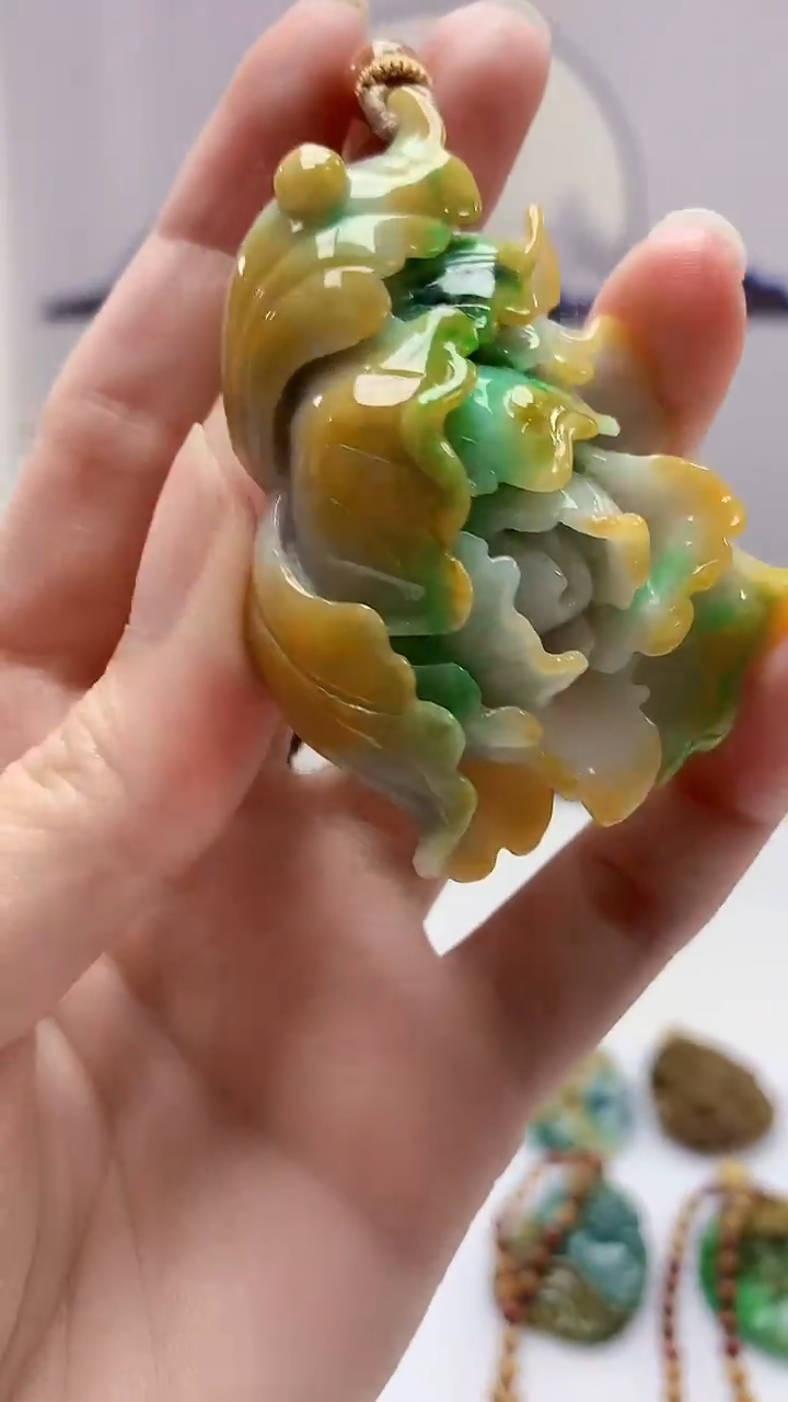 定制翡翠未镶嵌5060zm-毛货挂件花牌191