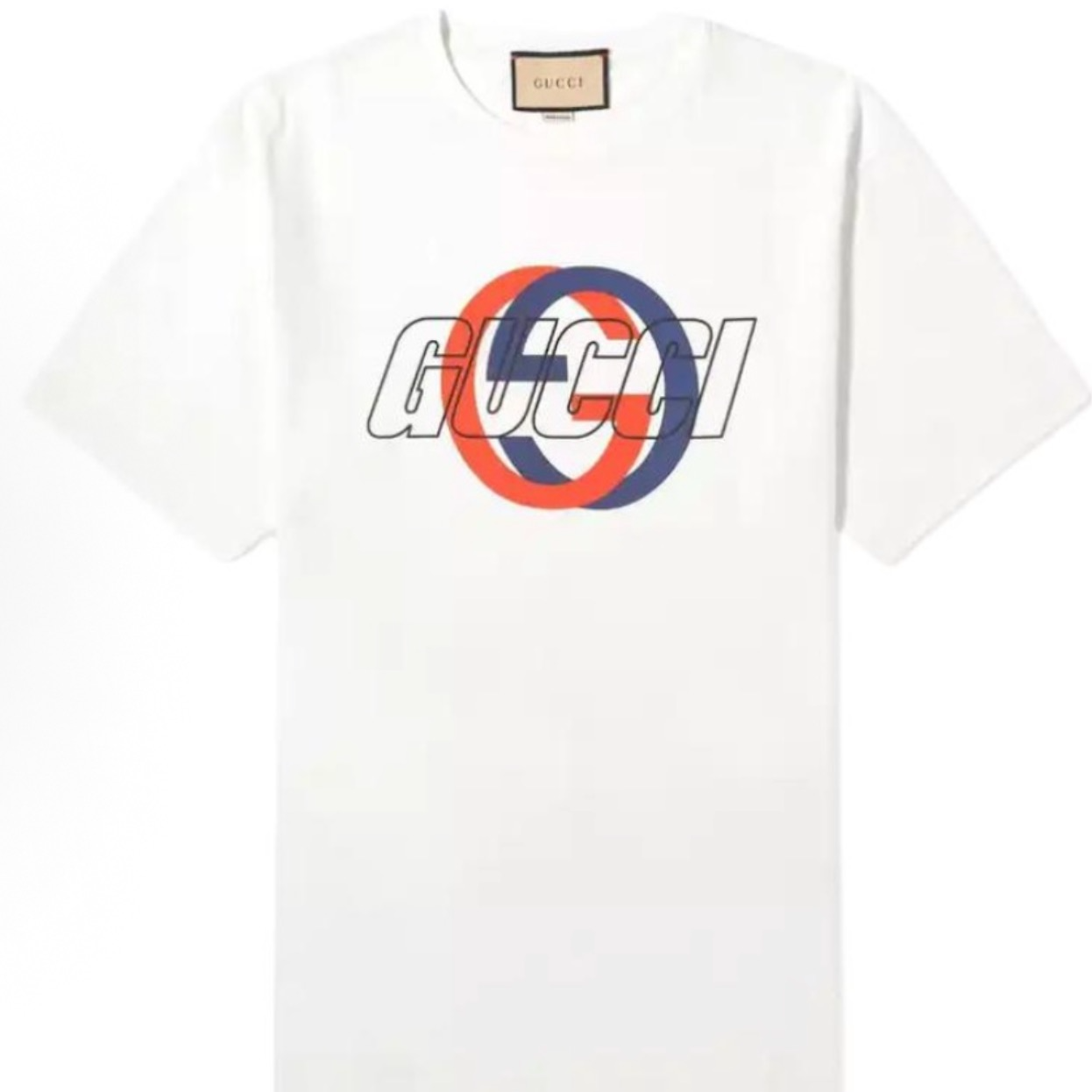 GUCCI古驰SS24字母Logo图案印花圆领短袖T恤