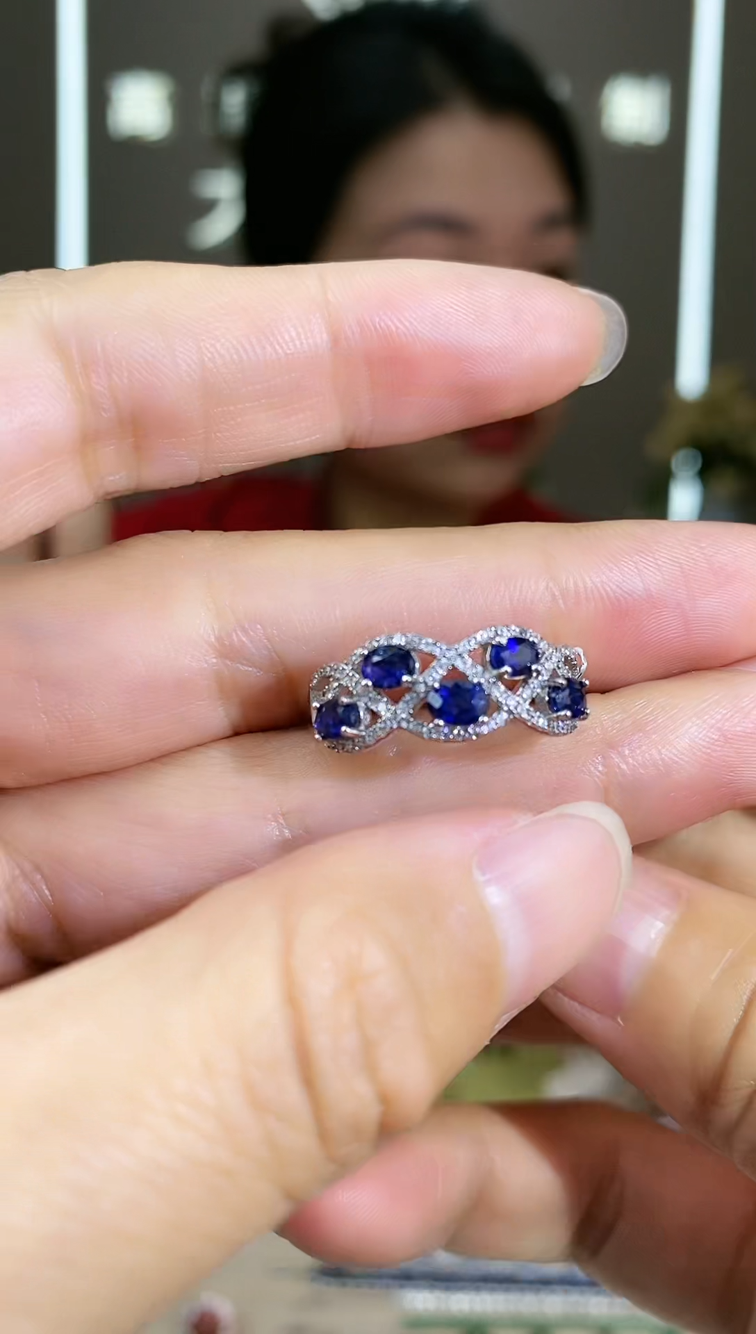 【闪购商品】蓝宝石手饰银S925镶嵌手饰