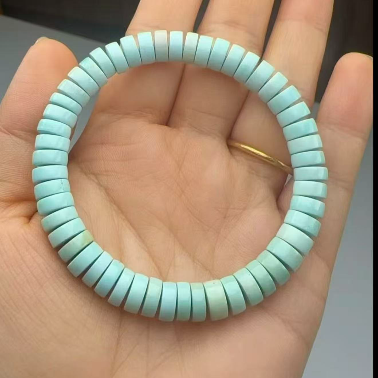 原矿绿松石时尚手链