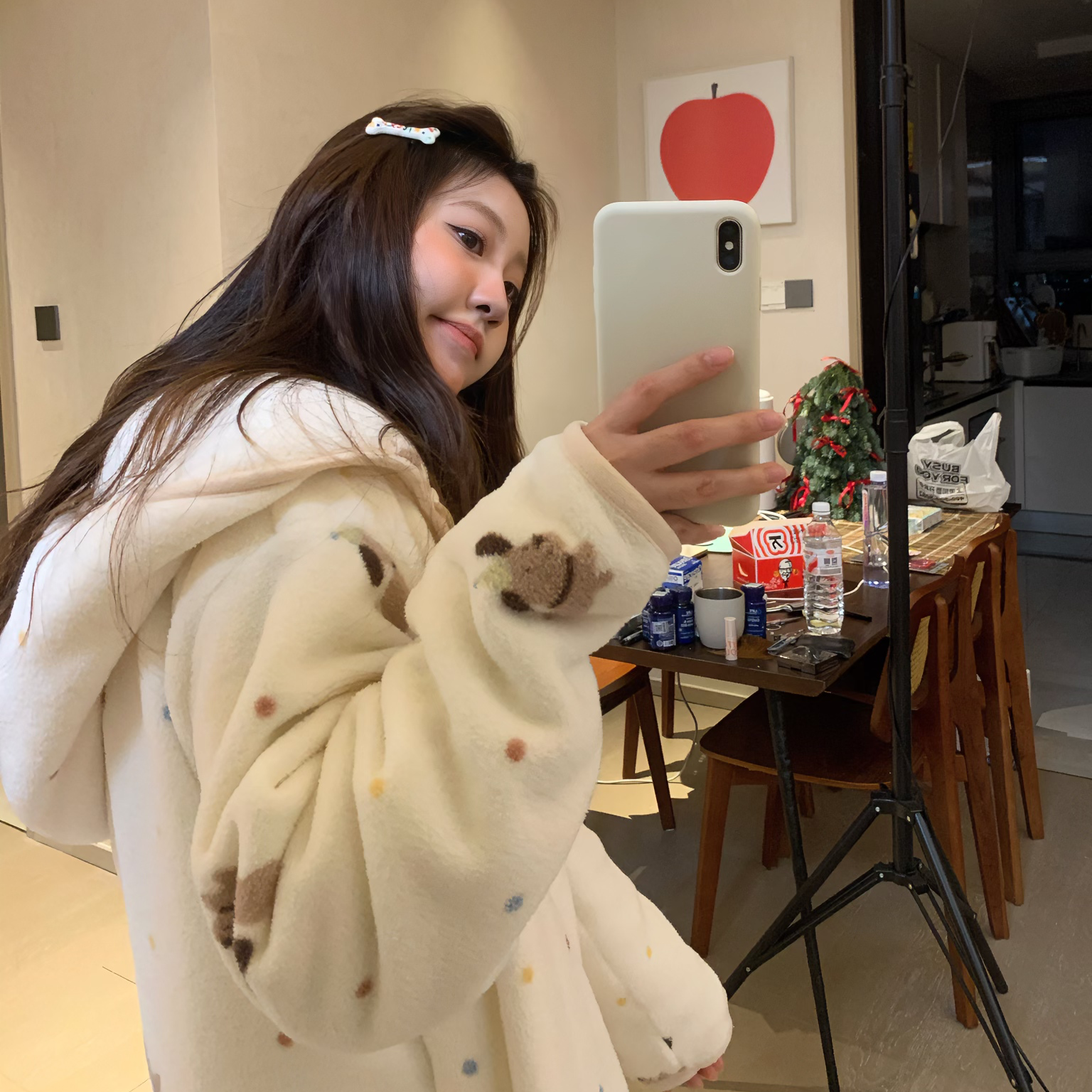 兔棉岛【快乐小狗】冬款可外穿睡袍保暖锁温外套家居服