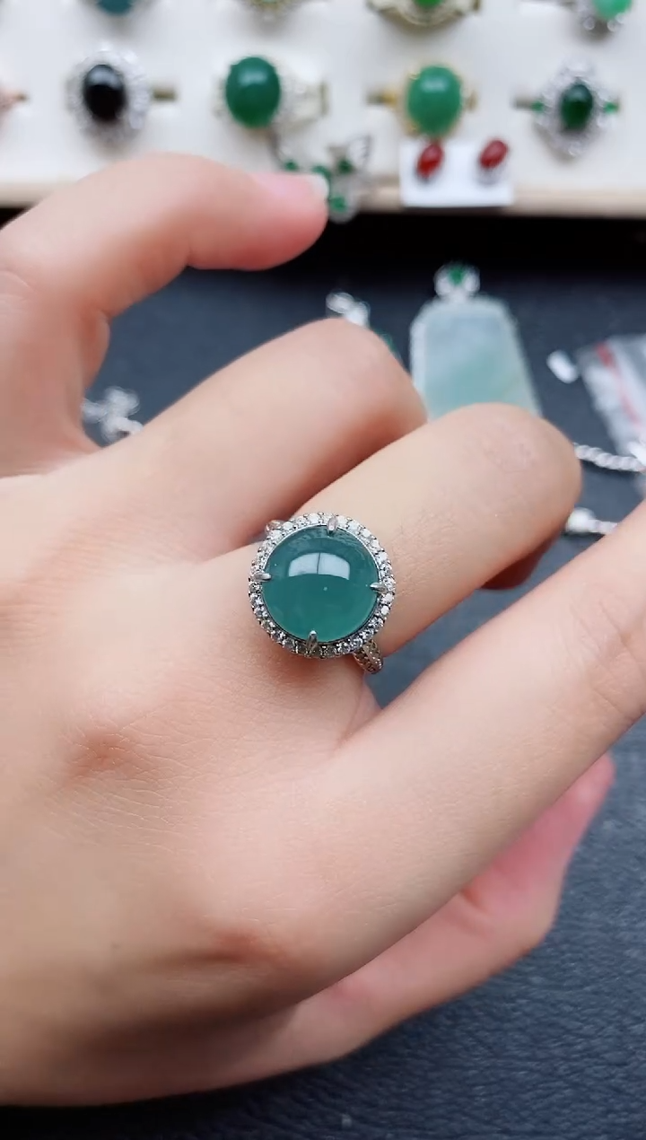 【闪购商品】翡翠戒指银S925镶嵌11111