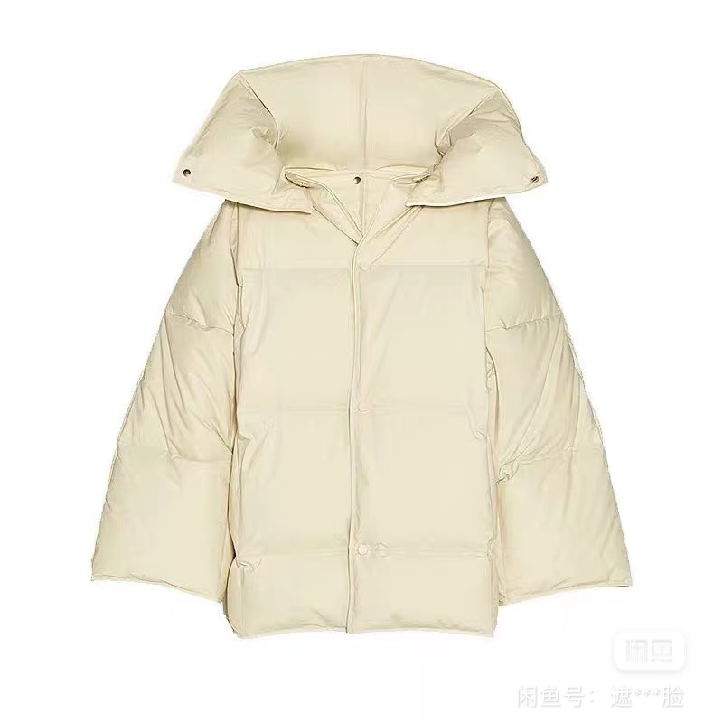 99新 BOTTEGA VENETA/葆蝶家 BV纯色可拆领棉服外套女装M码11402