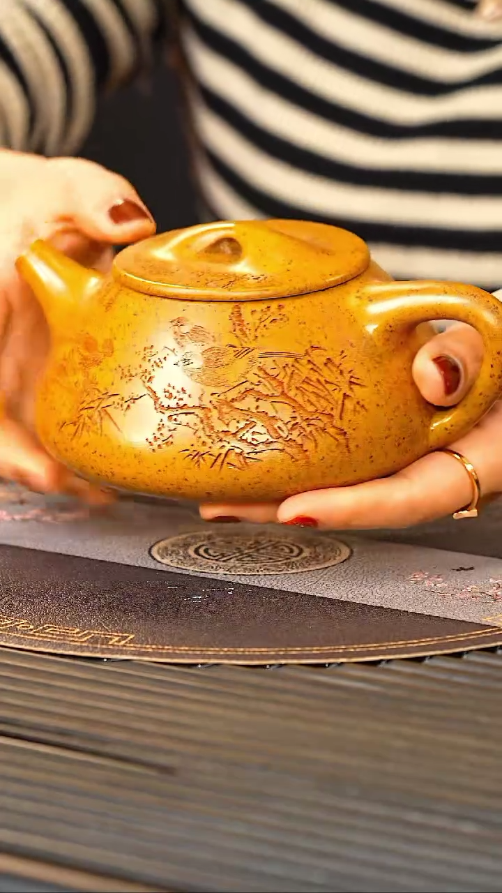 【闪购商品】紫砂茶壶WSY 龙骨金砂 石瓢 230cc