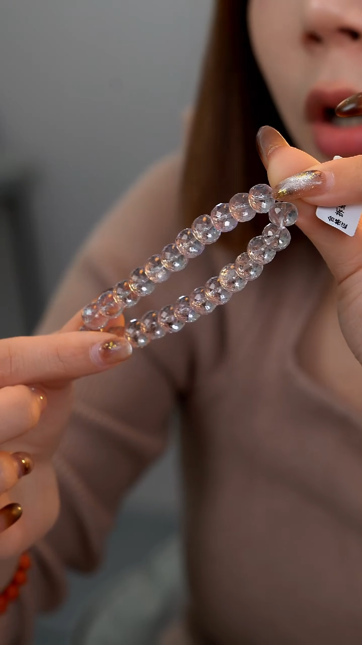 未镶嵌手串水晶玻利维亚钻切工艺紫水素串9-10mm