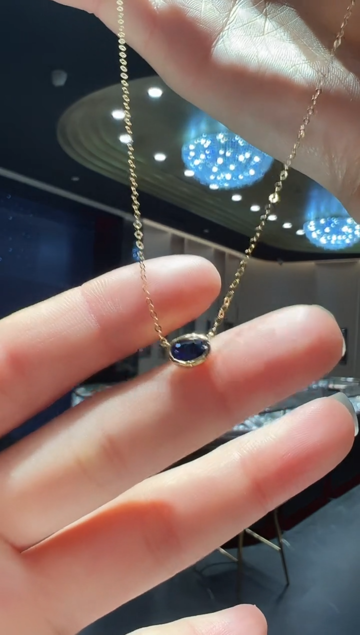 【闪购商品】蓝宝石颈饰18K金镶嵌67】